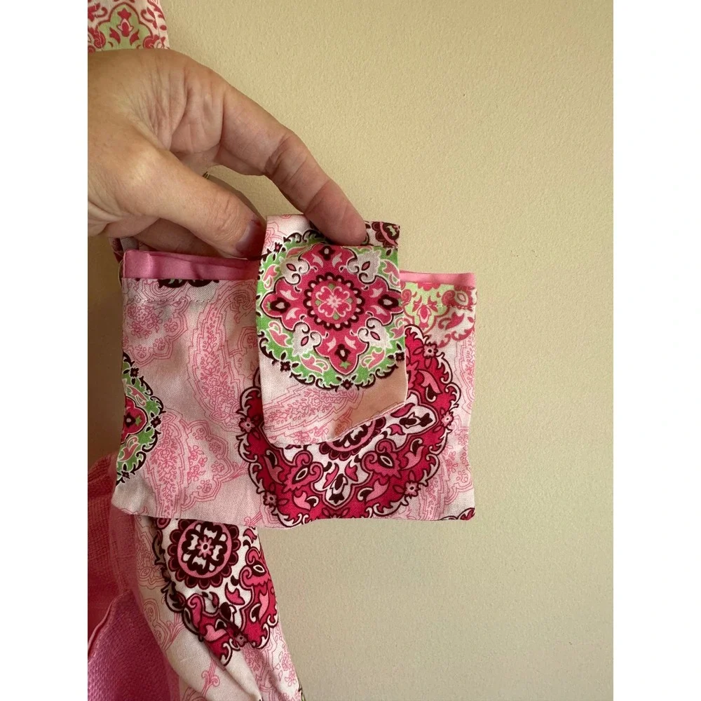 Tiarella's Clutch Pink Paisley Medallion Cotton Crossbody Hobo Bag with Pouch